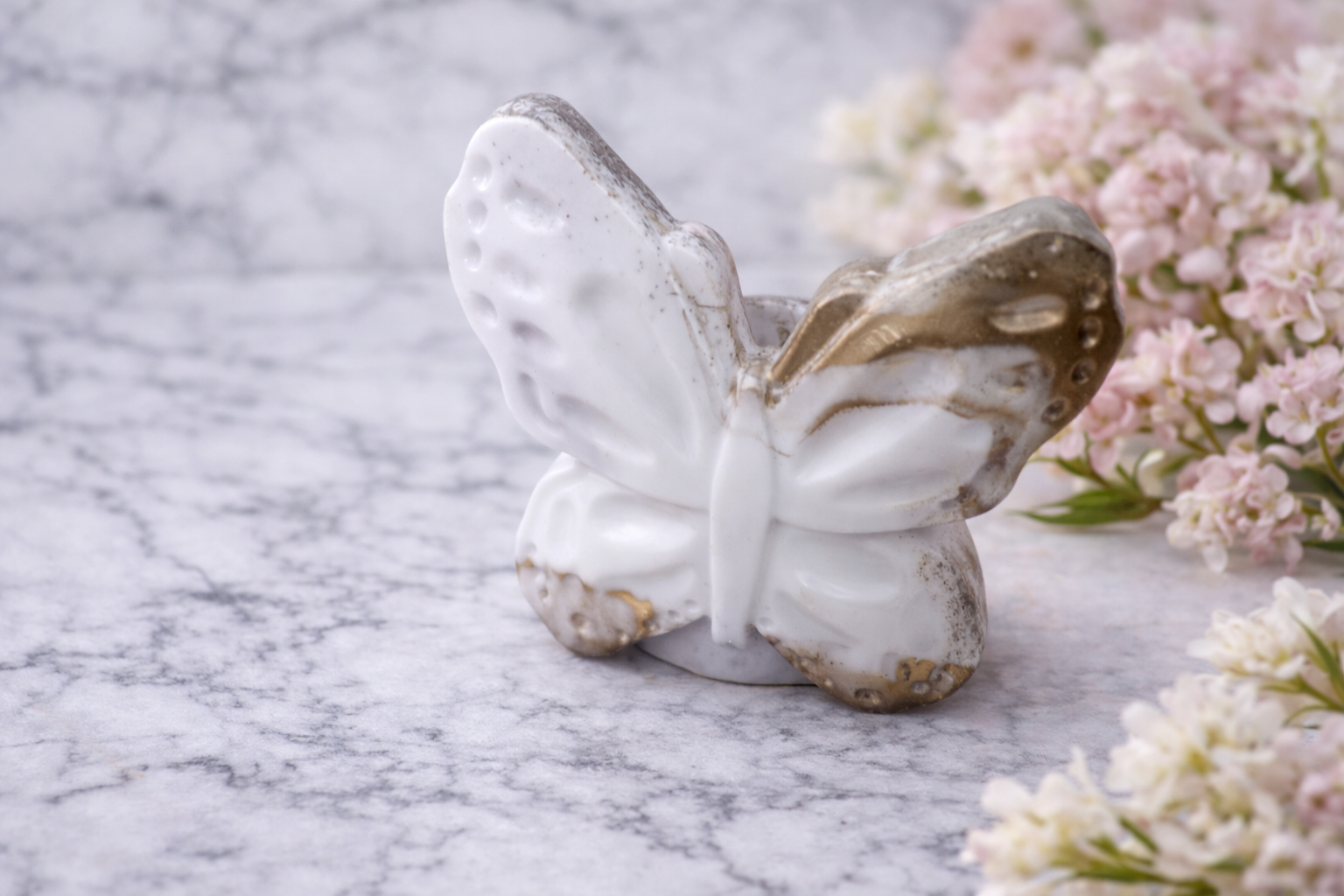 porte bougie marbré doré