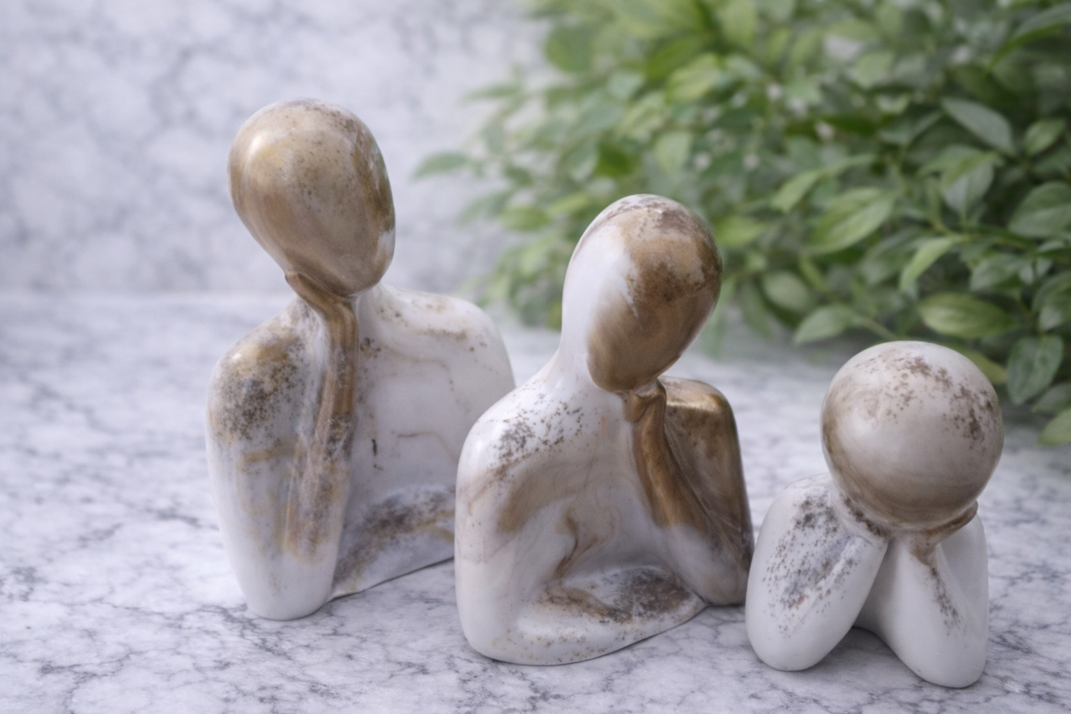 famille penseurs marbré argenté