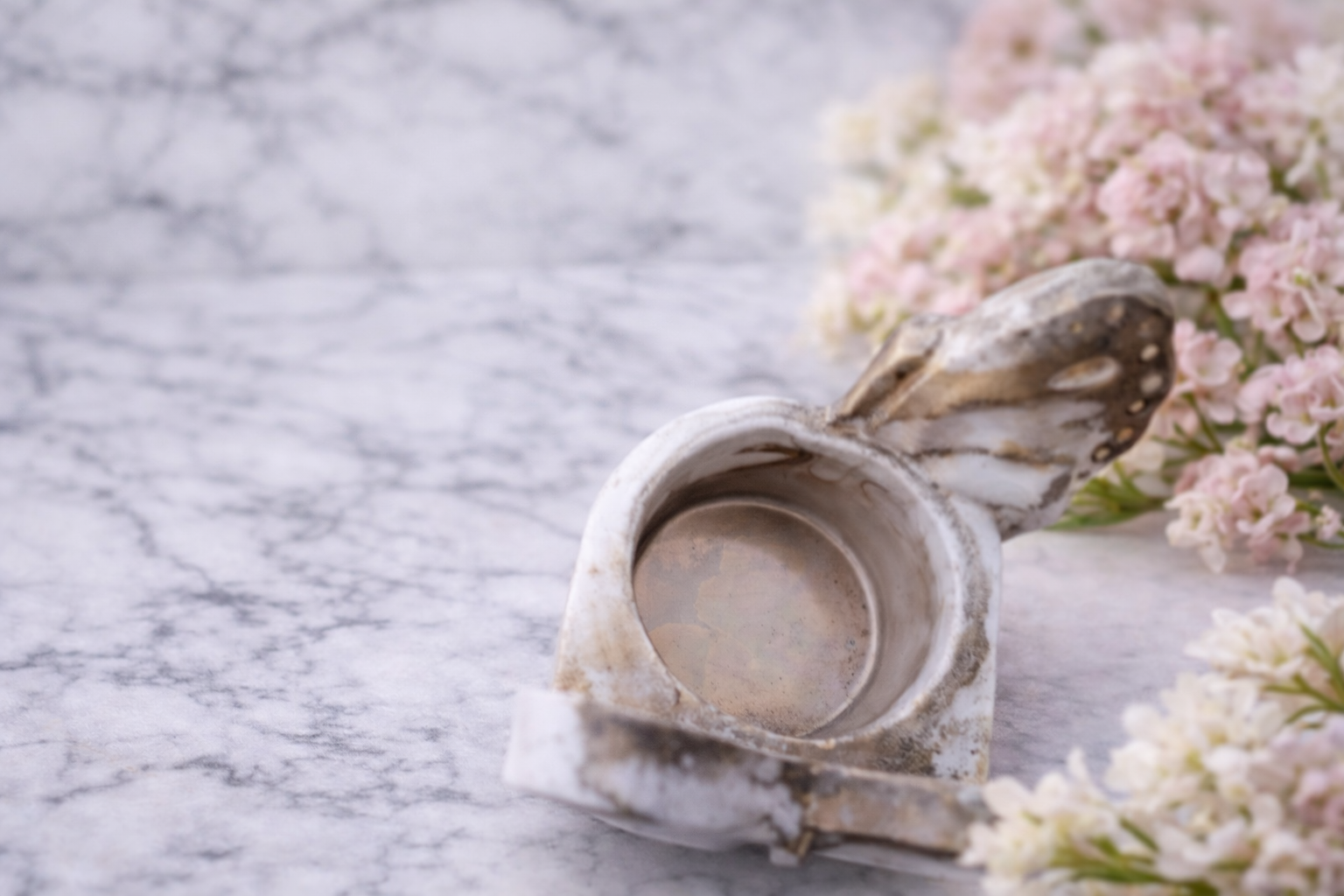 porte bougie marbré doré