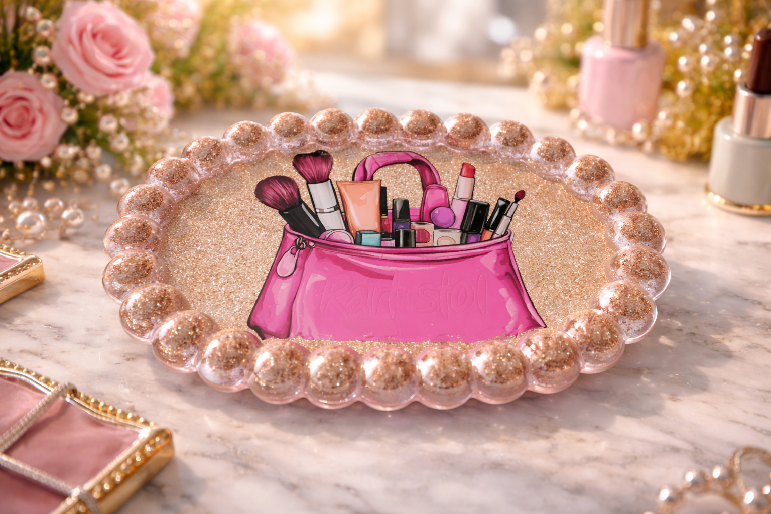 VIDE POCHE OVALE  TROUSSE MAQUILLAGE