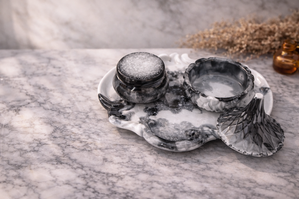 Ensemble " chic" marbré noir